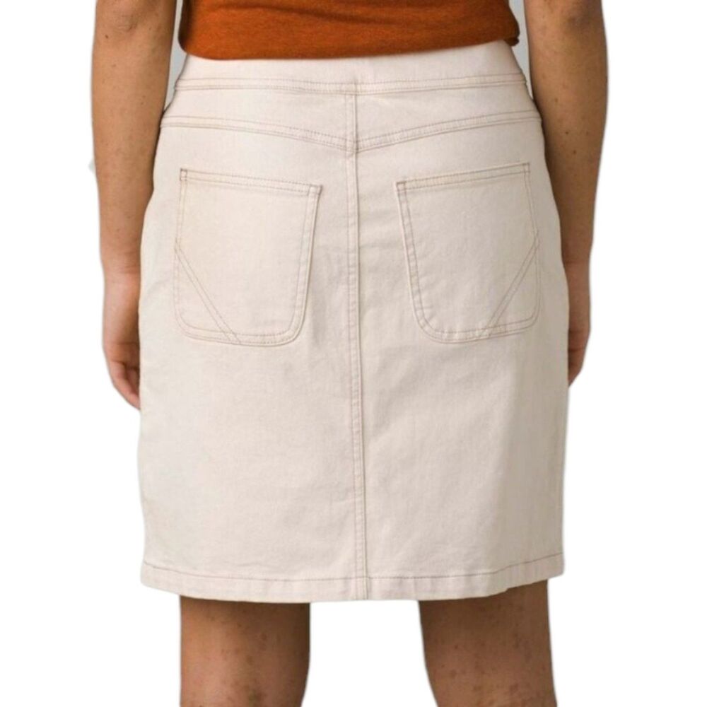 NWT Prana Broadway Skirt Stretch Denim Natural Zip Pockets Size 6 - Picture 2 of 9